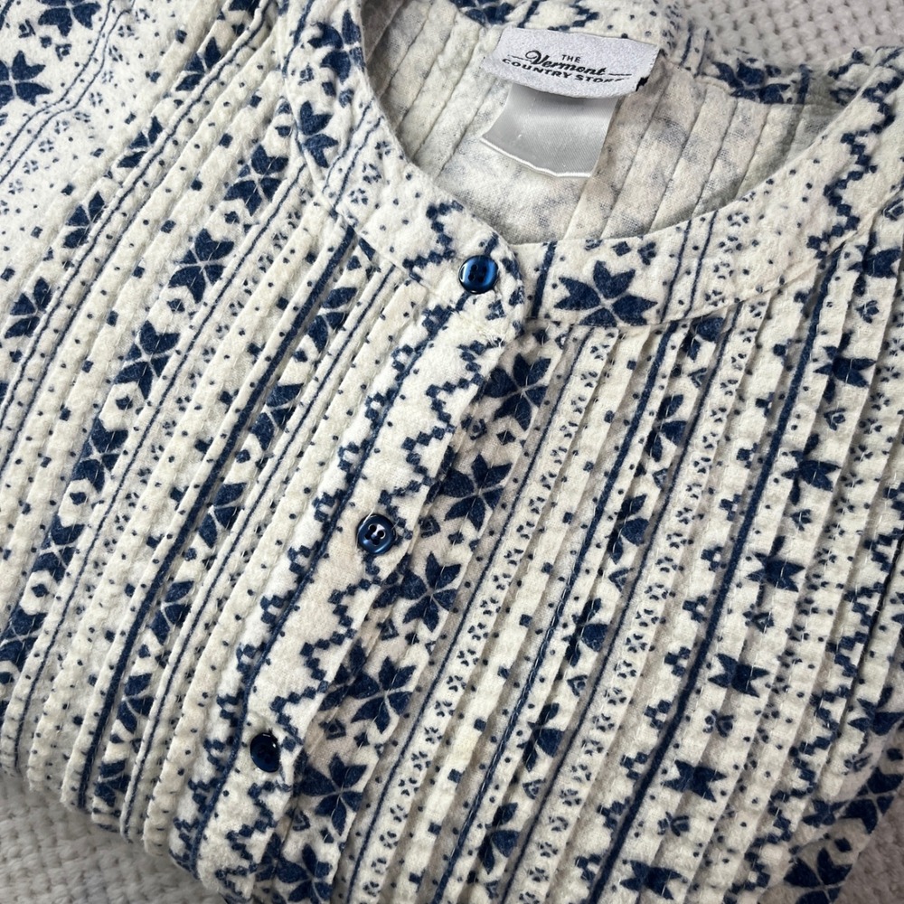 Vermont Country Store Fair Isle Cotton Nightgown No Size Tag Measures Medium